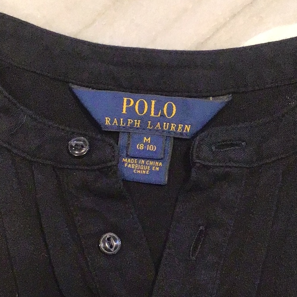 Polo Ralph Lauren Long Sleeve Pin Tucked Pleated Henley M(8/10) - Picture 2 of 7